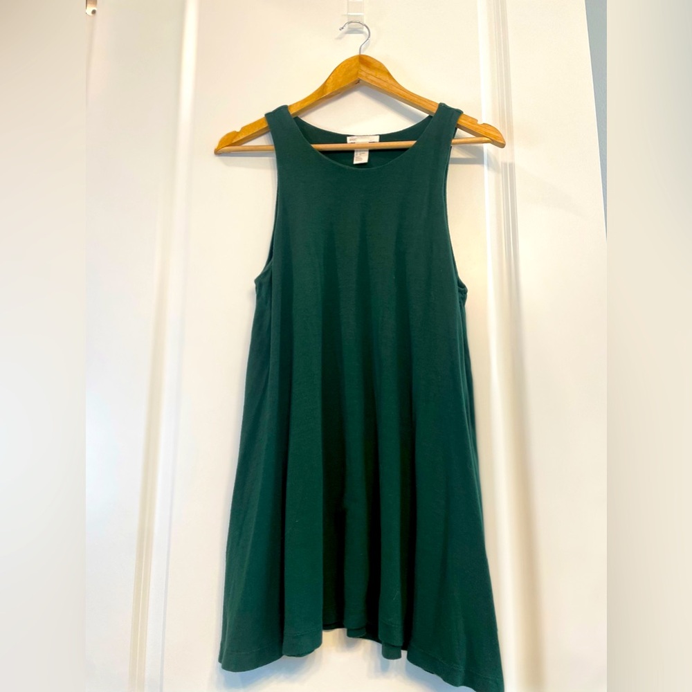 H&M Basic Women’s Hunter Green  T-shirt Tank  Top With Pockets Size Small